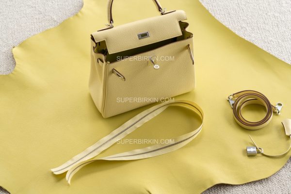 Hermes Kelly 25 Jaune Poussin Togo 1Z PHW 小鸡黄 银扣