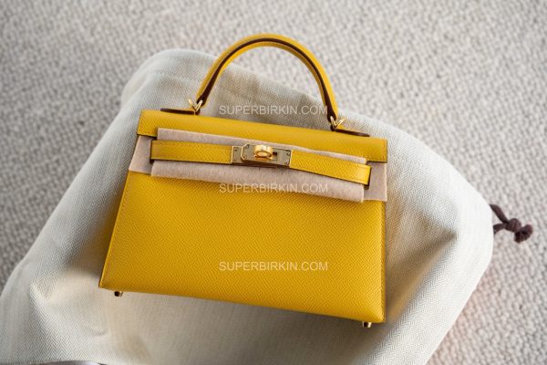 Hermes Mini Kelly 2 II Jaune Ambre 9D epsom GHW 琥珀黄 金扣