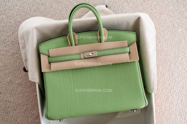 Hermes Birkin 25 TC/Clemence 3I Vert Criquet & 8G Same color PHW 牛油果绿拼碳色 银扣