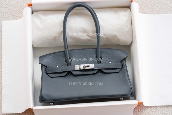 Hermes HOULDER 29 BIRKIN H0 Gris misty Evercolor PHW 雾霾灰