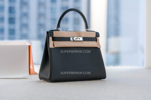 Hermes Kelly 28 togo nior Ck89 内缝 黑色 银扣 PHW