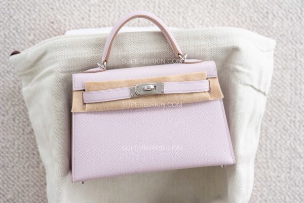 Hermes Epsom Sellier 20MINIKELLY II Mauve Pale PHW 09 梦幻紫粉
