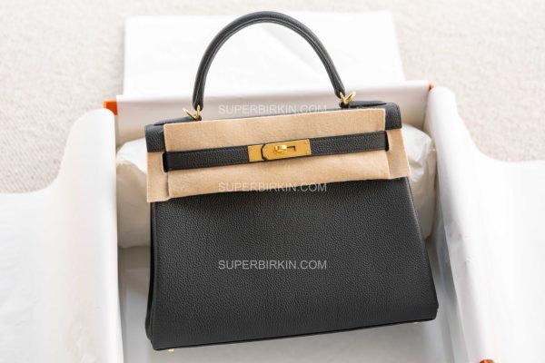 Hermes Kelly 32 togo nior Cc89 内缝 黑色 银扣 PHW