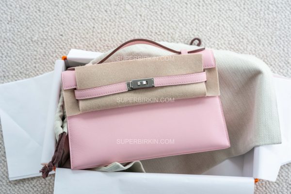HERMÈS Kelly Pochette 3Q 樱花粉 Rose Sakura Swift PHW minikelly I