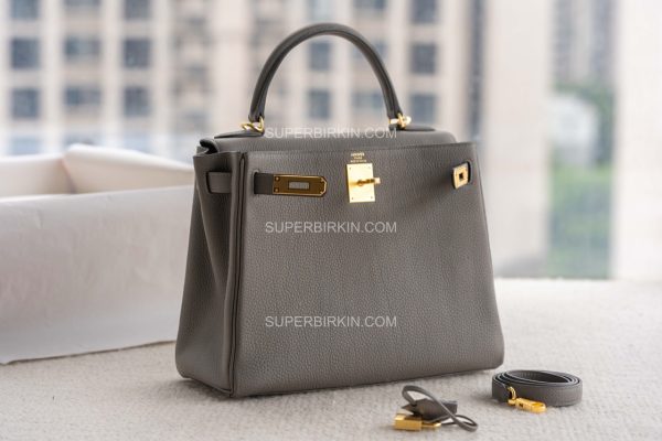 Hermes kelly 32 8F Gris Etain 锡器灰 GHW