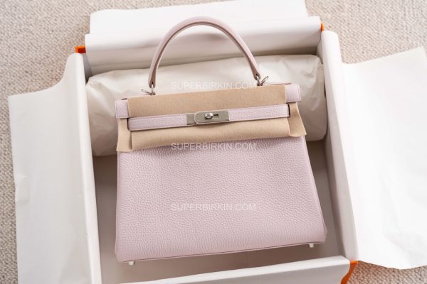 Hermes Kelly 32 Mauve Pale Tc Clemence PHW 梦幻紫粉
